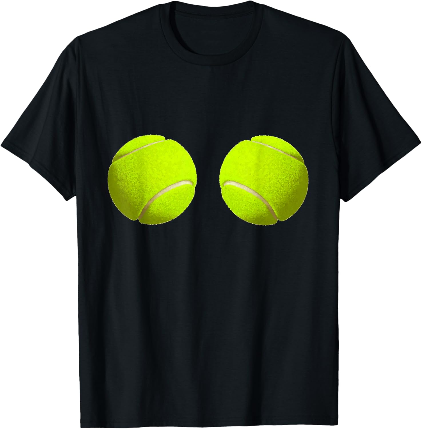 Tennis Ball Boobs Funny Sport Lovers Hilarious T-Shirt - T-Shirt | Black