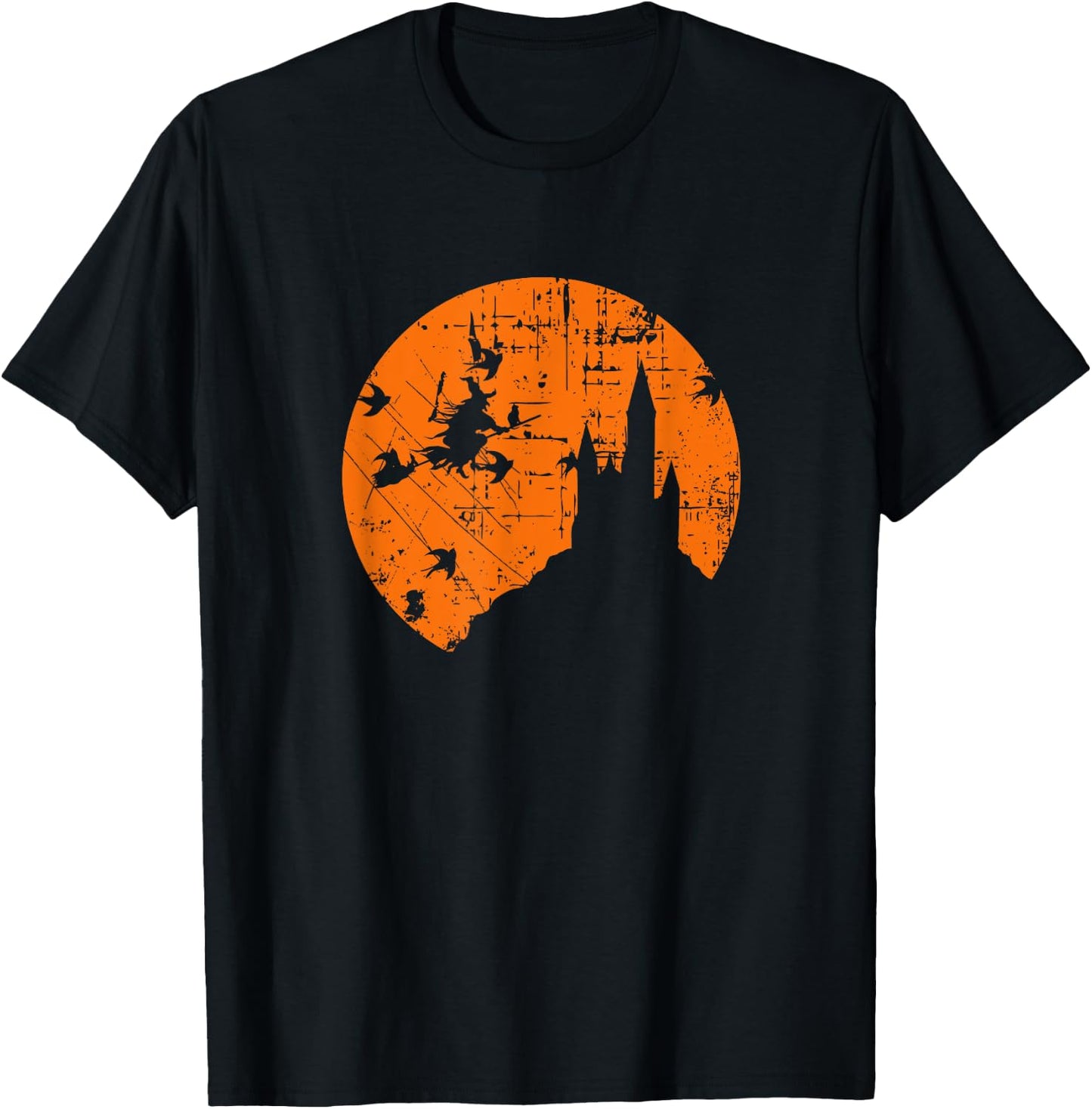Witch Moon Orange silhouette T-Shirt - T-Shirt | Black