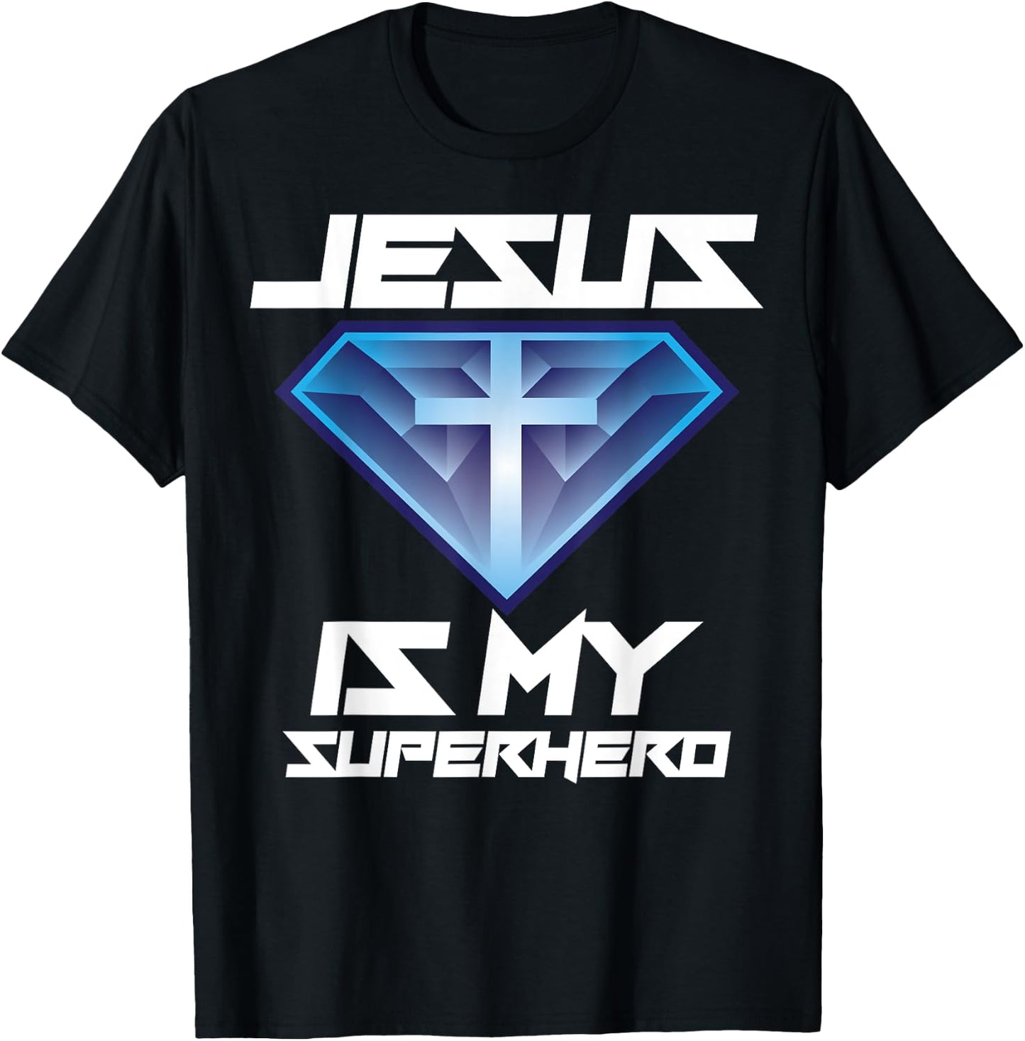Jesus Is My Superhero Shirt | Cute Powerful Christian Gift T-Shirt - T-Shirt | Black