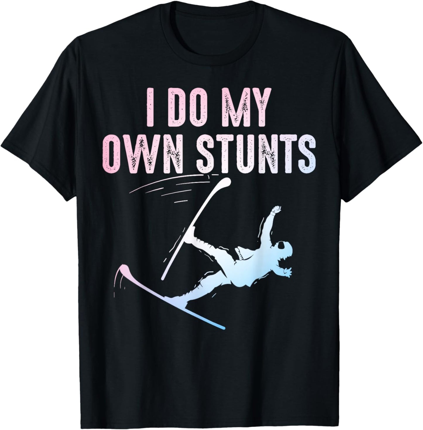 Unique Skiing Art Women Kids Skier Mountain Skiing T-Shirt - T-Shirt | Black