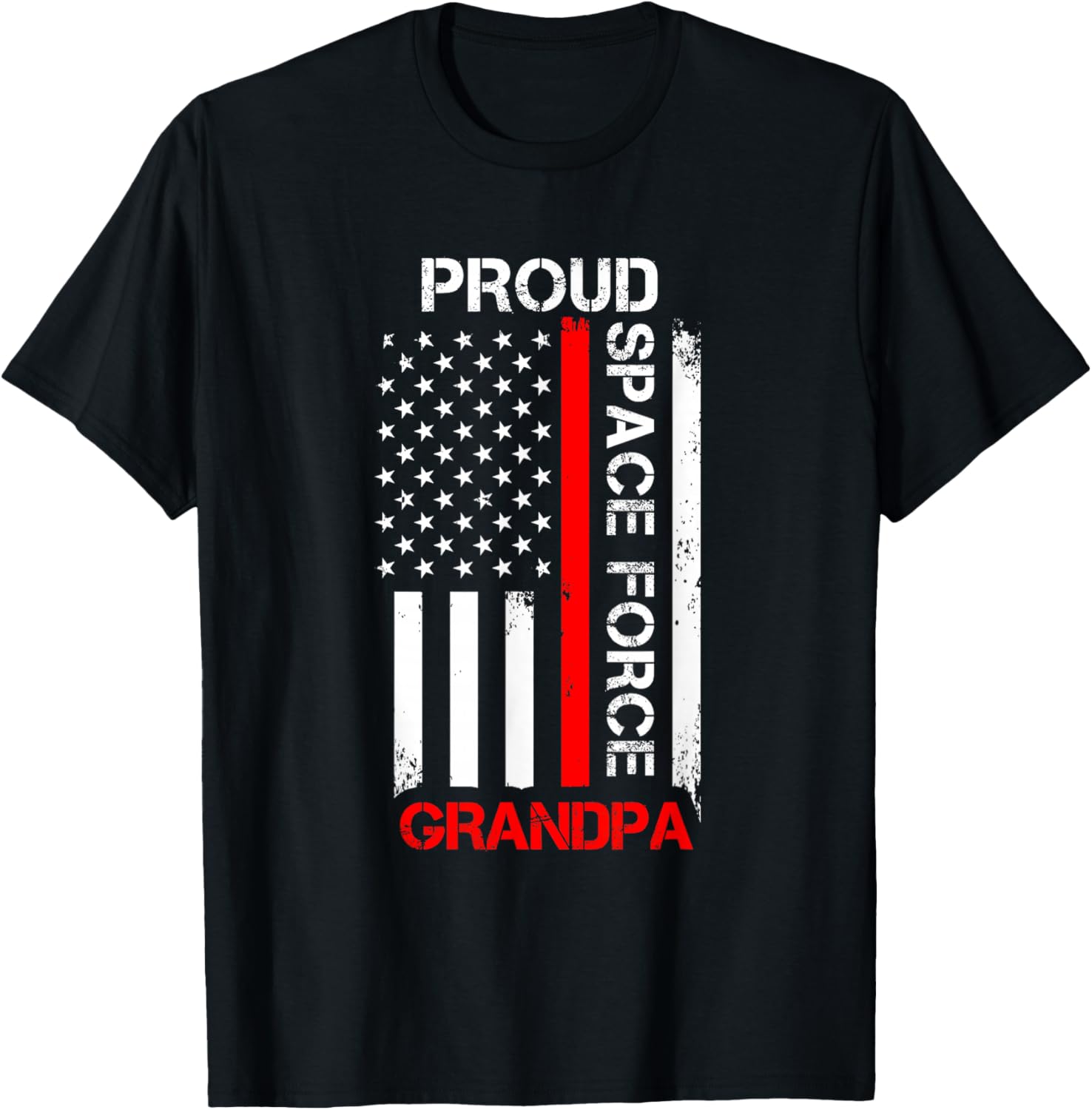 Proud Space Force Grandpa T-Shirt - T-Shirt | Black