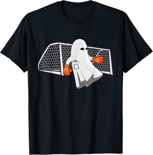 Soccer Halloween Shirt Goalkeeper Ghost Costume For Kids T-Shirt - T-Shirt | Black