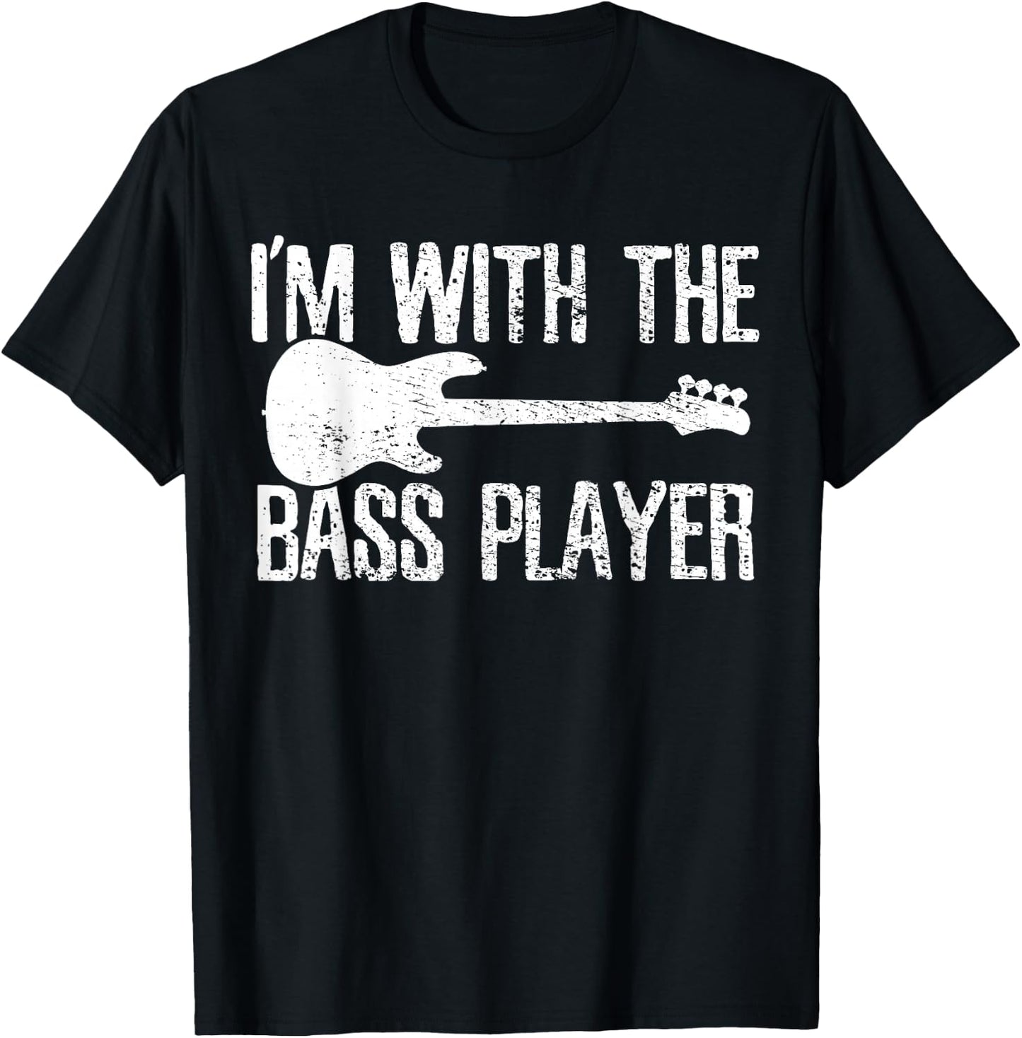 Bass Player Guitar Couple Girlfriend Vintage T-Shirt - T-Shirt | Black