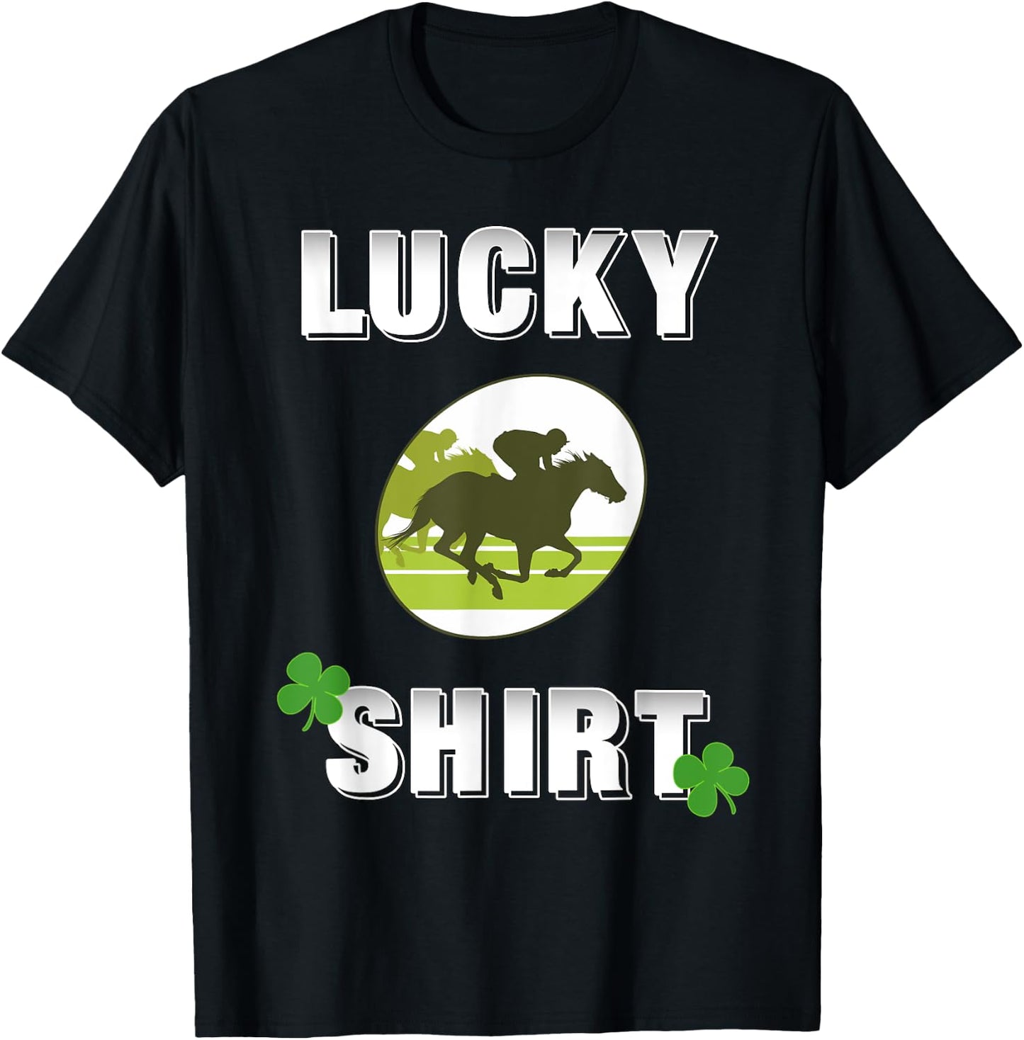Lucky Horse Race, Equestrian Darks T-Shirt - T-Shirt | Black