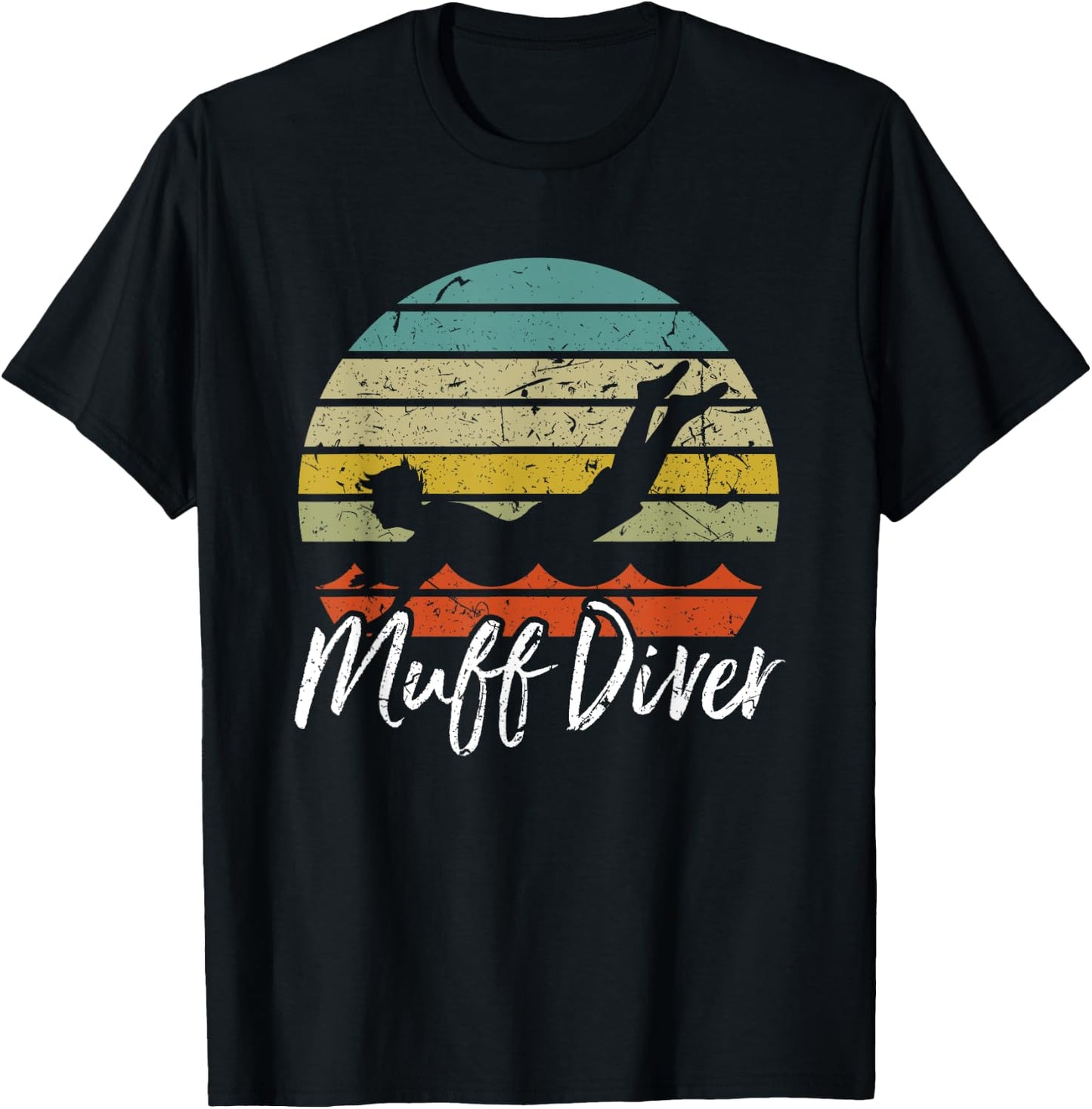 Funny Sexual Adult Humor Muff Diver Design T-Shirt - T-Shirt | Black