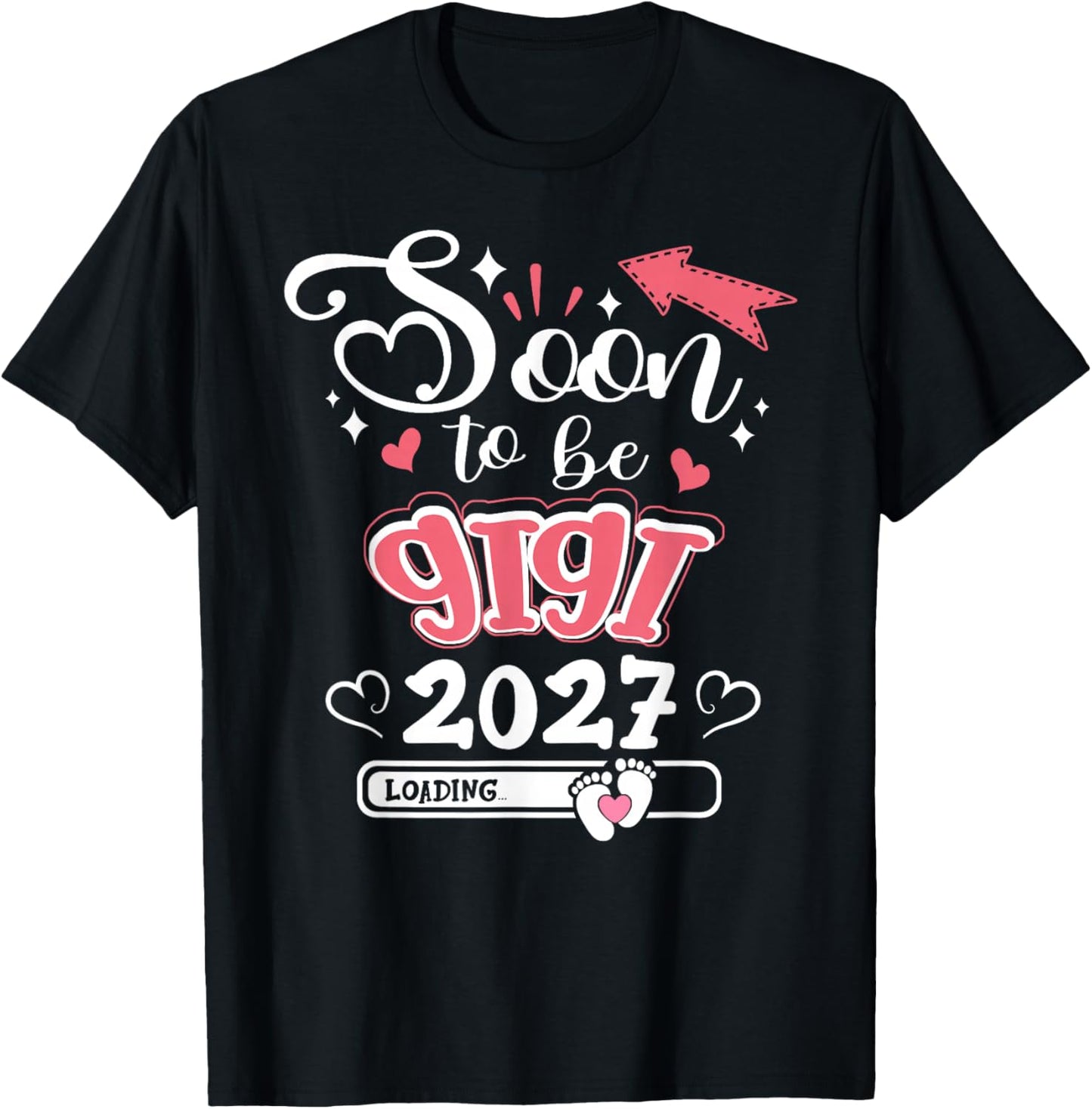 Promoted to Mom est. 2027 Soon to be Gigi T-Shirt - T-Shirt | Black