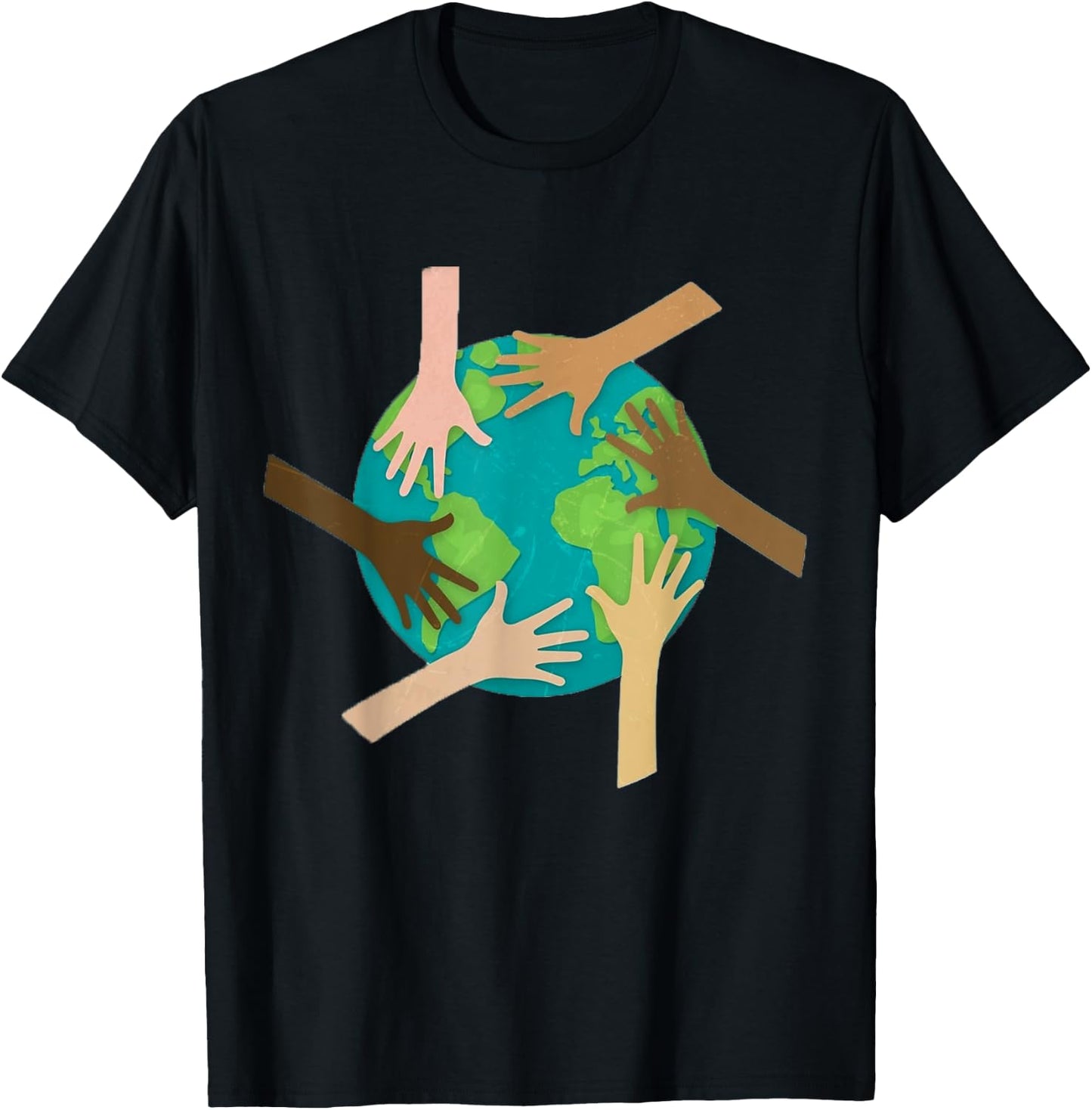 tolerance,peace and kidness day,Retro vintage earth T-Shirt - T-Shirt | Black