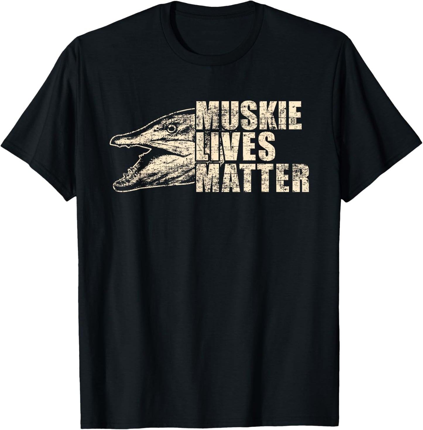 MUSKIE LIVES MATTER | Funny Muskie Fish Lovers Gift Shirt T-Shirt - T-Shirt | Black