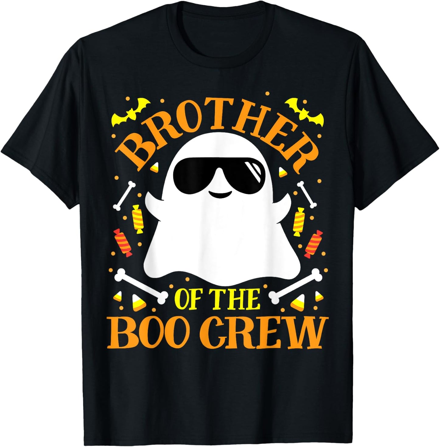 Brother Boo Crew Ghost Matching Family Set Boys Halloween T-Shirt - T-Shirt | Black