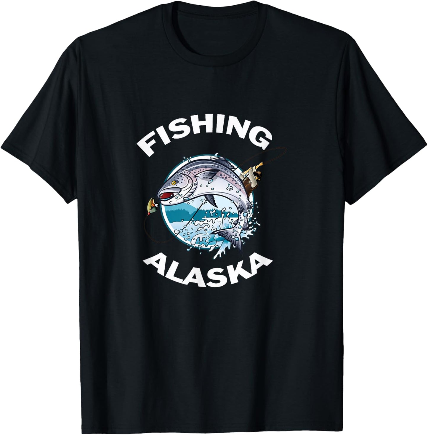 Alaskan Fish Alaska's Wild Salmon Souvenir Fishing Alaska T-Shirt - T-Shirt | Black