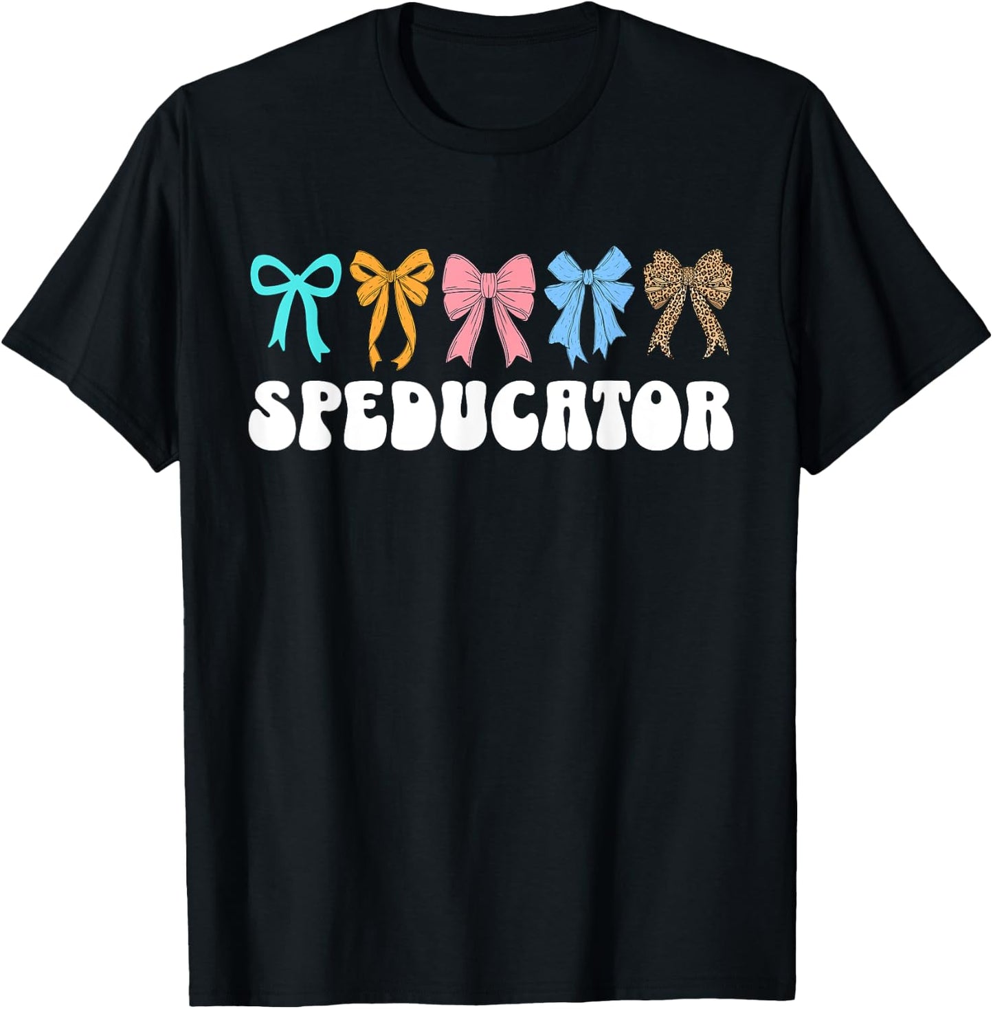 Speducator Coquette Bow Special Education Teacher SPED ED T-Shirt - T-Shirt | Black