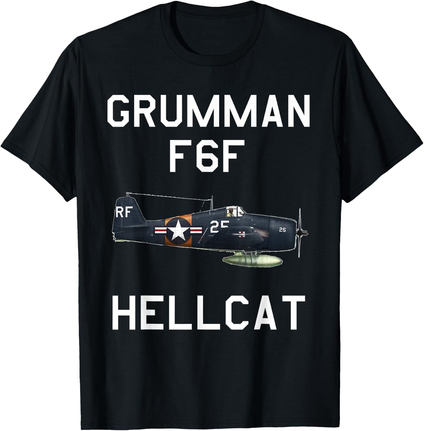 Grumman F6F Hellcat Military Navy Airplane T-Shirt - T-Shirt | Black