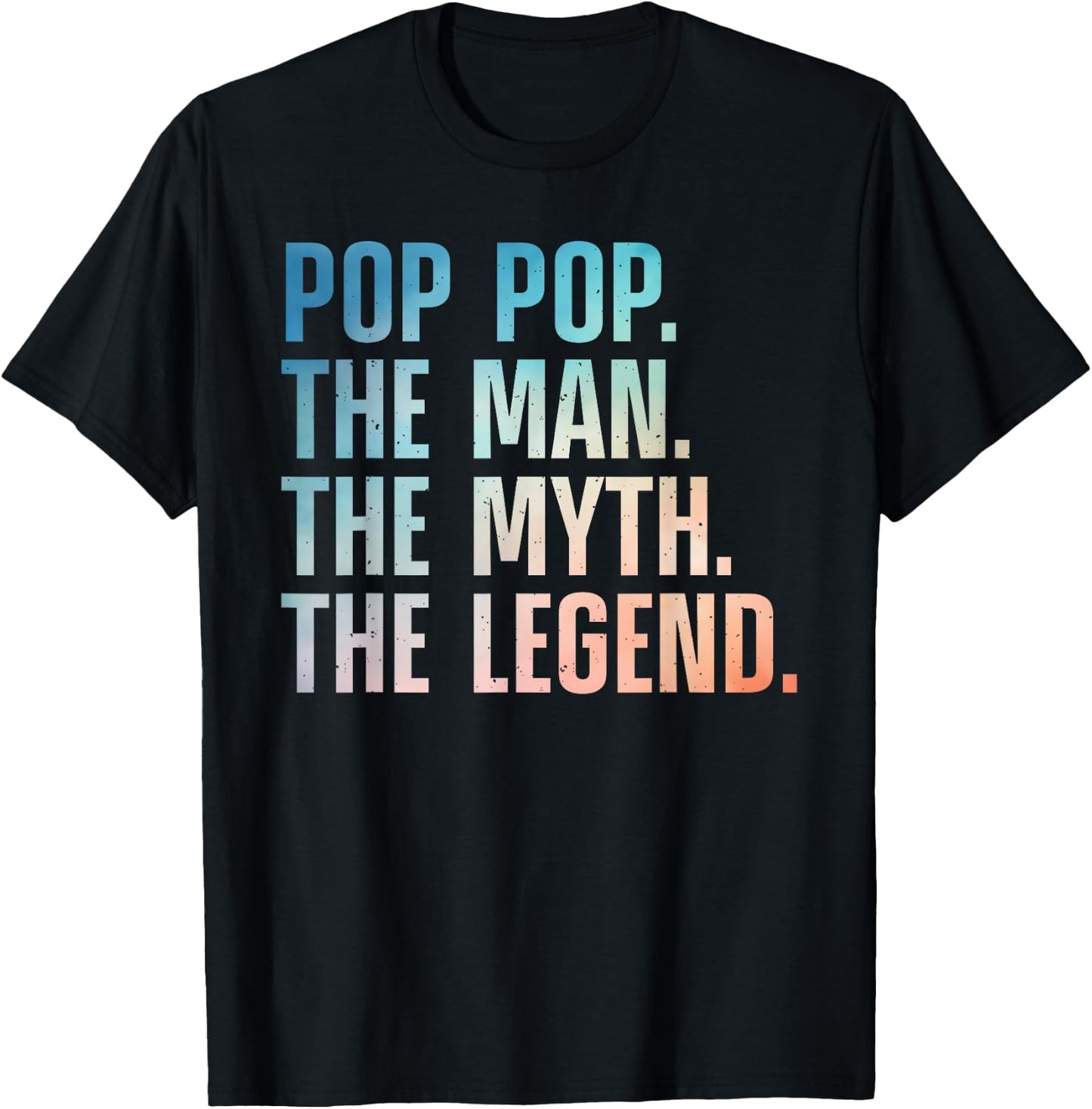 Pop Pop Art For Grandpa Grandfather From Grandkids Pop Pop T-Shirt - T-Shirt | Black