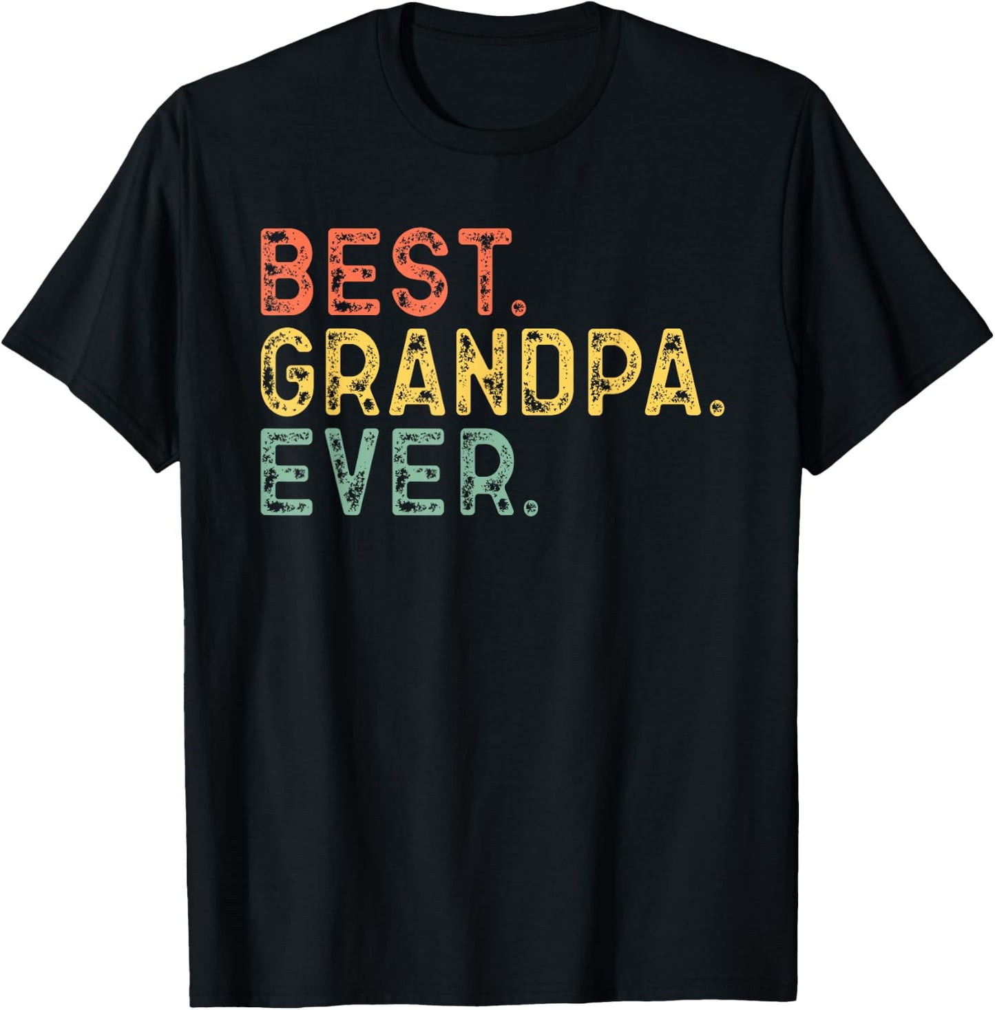 Best Grandpa Ever Funny Vintage Retro T-Shirt - T-Shirt | Black