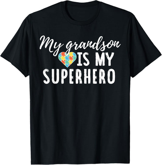 Autism Awareness Shirt for Grandma or Grandpa T-Shirt - T-Shirt | Black