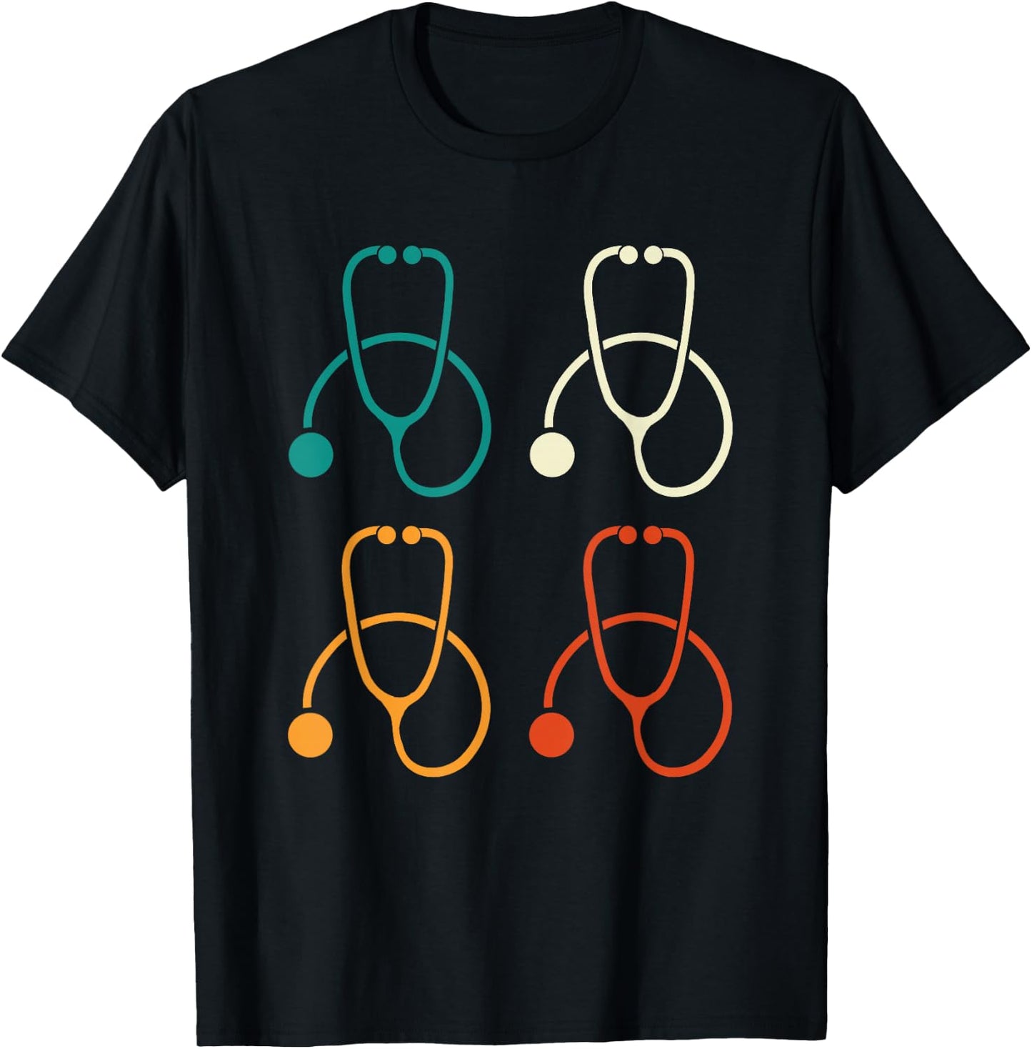 Retro Vintage Stethoscope Cool Medical Doctor T-Shirt - T-Shirt | Black