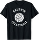 Baldwin Volleyball Retro Distressed Team VB Graphic T-Shirt - T-Shirt | Black