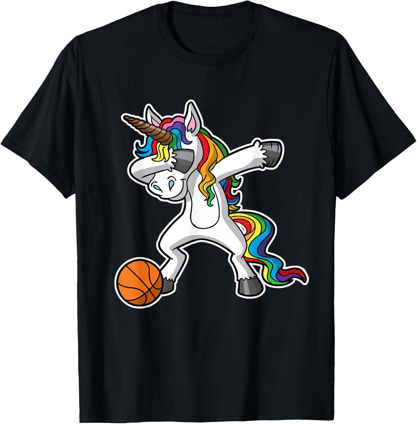 Unicorn Girls Dabbing Basketball Dab Kids Youth T-Shirt - T-Shirt | Black