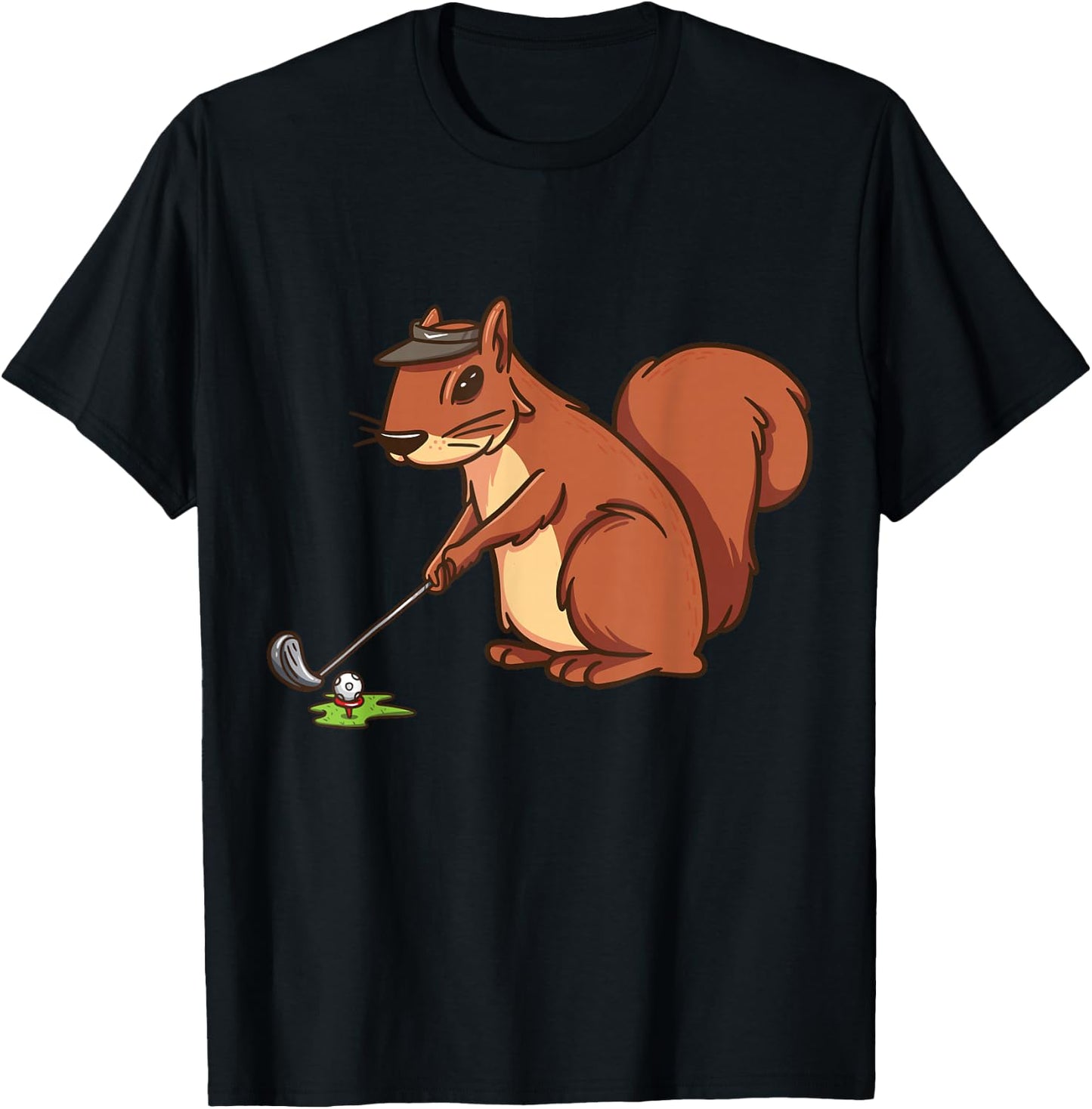 Funny Squirrel Golf Ball Gifts Shirts Women Golfer T-Shirt - T-Shirt | Black