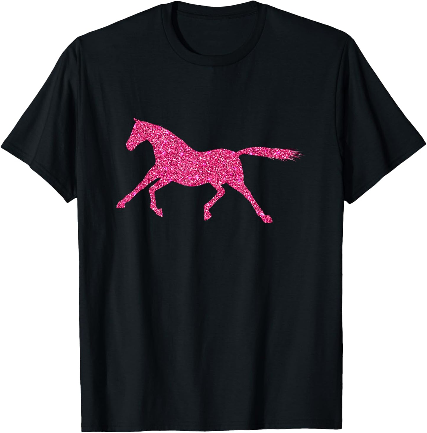 Glitter Horse Riding Equestrian Farm T-Shirt - T-Shirt | Black