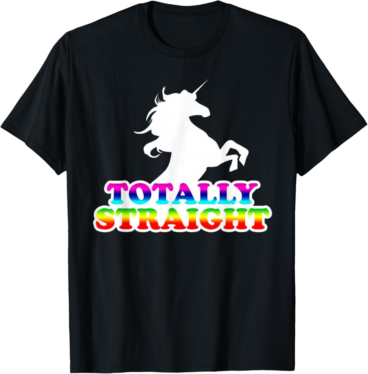AW Fashions Totally Straight - Gay Pride Premium T-Shirt - T-Shirt | Black
