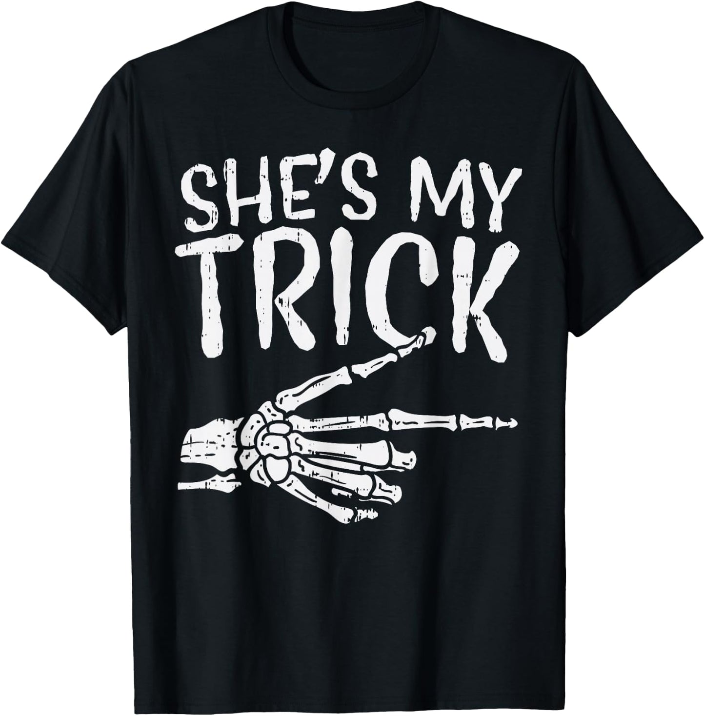 Shes My Trick Matching Couple Halloween Costume Boyfriend T-Shirt - T-Shirt | Black
