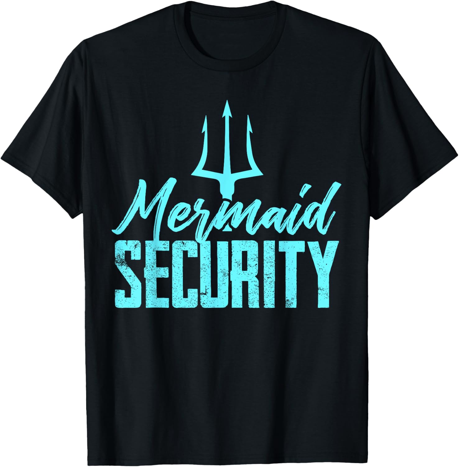 Mermaid Birthday Security Party T Shirt Dad Gift T-Shirt - T-Shirt | Black