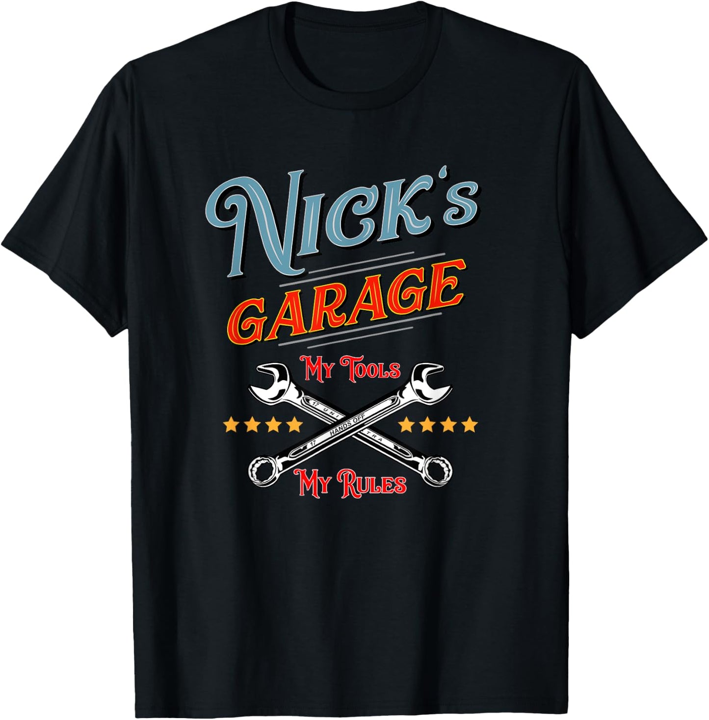 Nick's Garage funny design T-Shirt - T-Shirt | Black