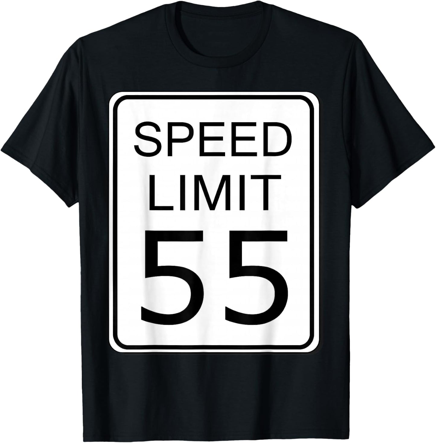 Speed Limit 55 Sign Simple Easy Halloween Costume T-Shirt - T-Shirt | Black