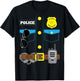 Police Officer Simple Halloween Costume Policeman Dress Up T-Shirt - T-Shirt | Black
