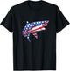 4th of July Shark American Flag USA Patriot Men Women Kids T-Shirt - T-Shirt | Black