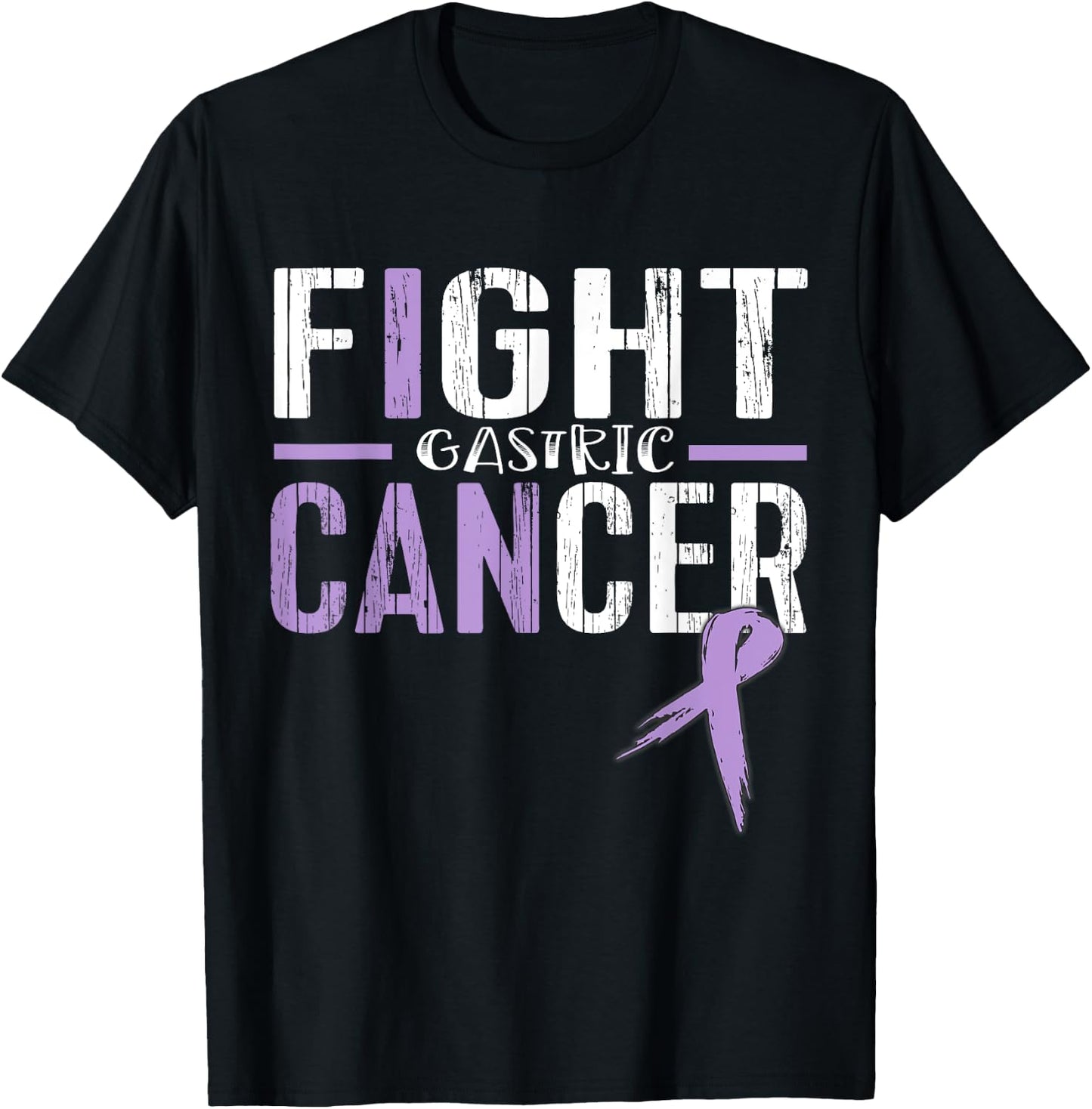 Gastric Cancer Awareness Ribbon Survivor Warrior T-Shirt - T-Shirt | Black