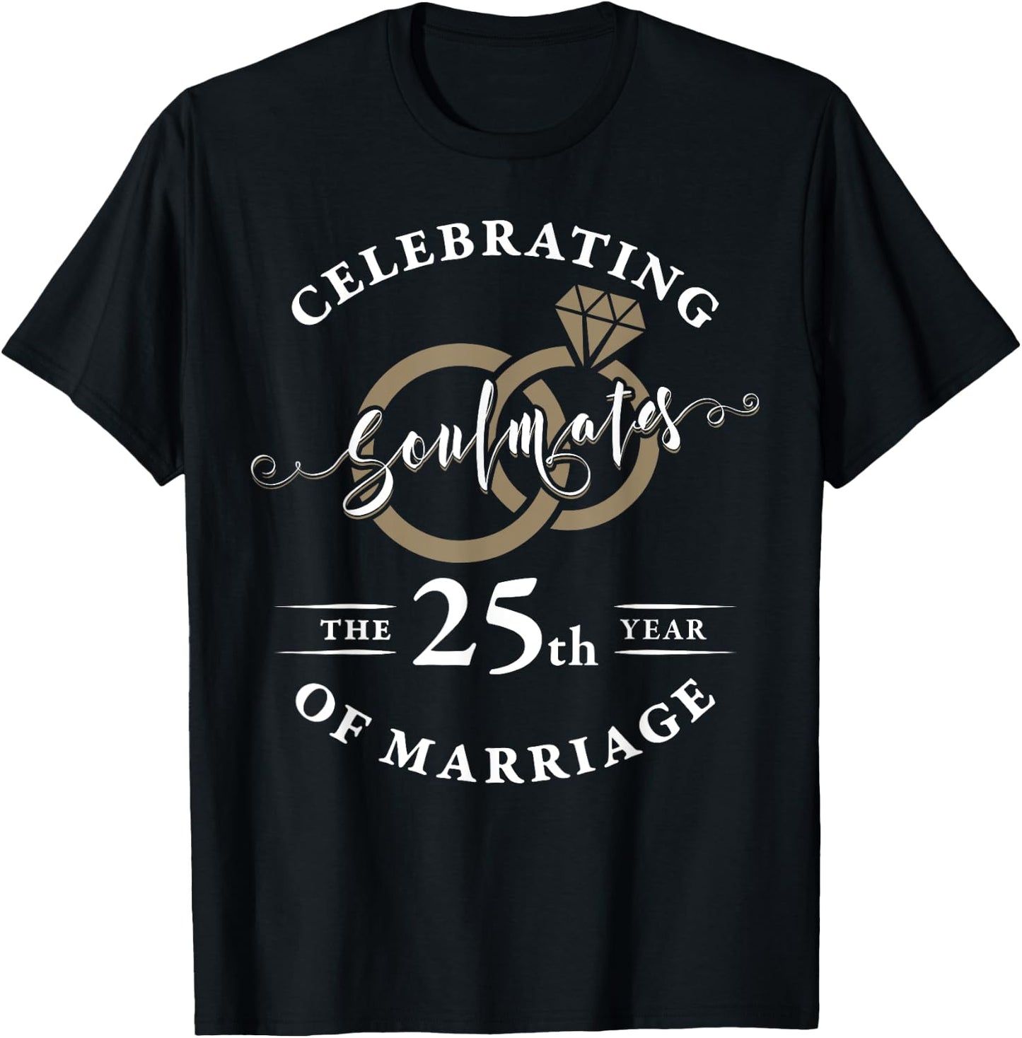 25th Wedding Anniversary Married Wife Husband Couple T-Shirt - T-Shirt | Black