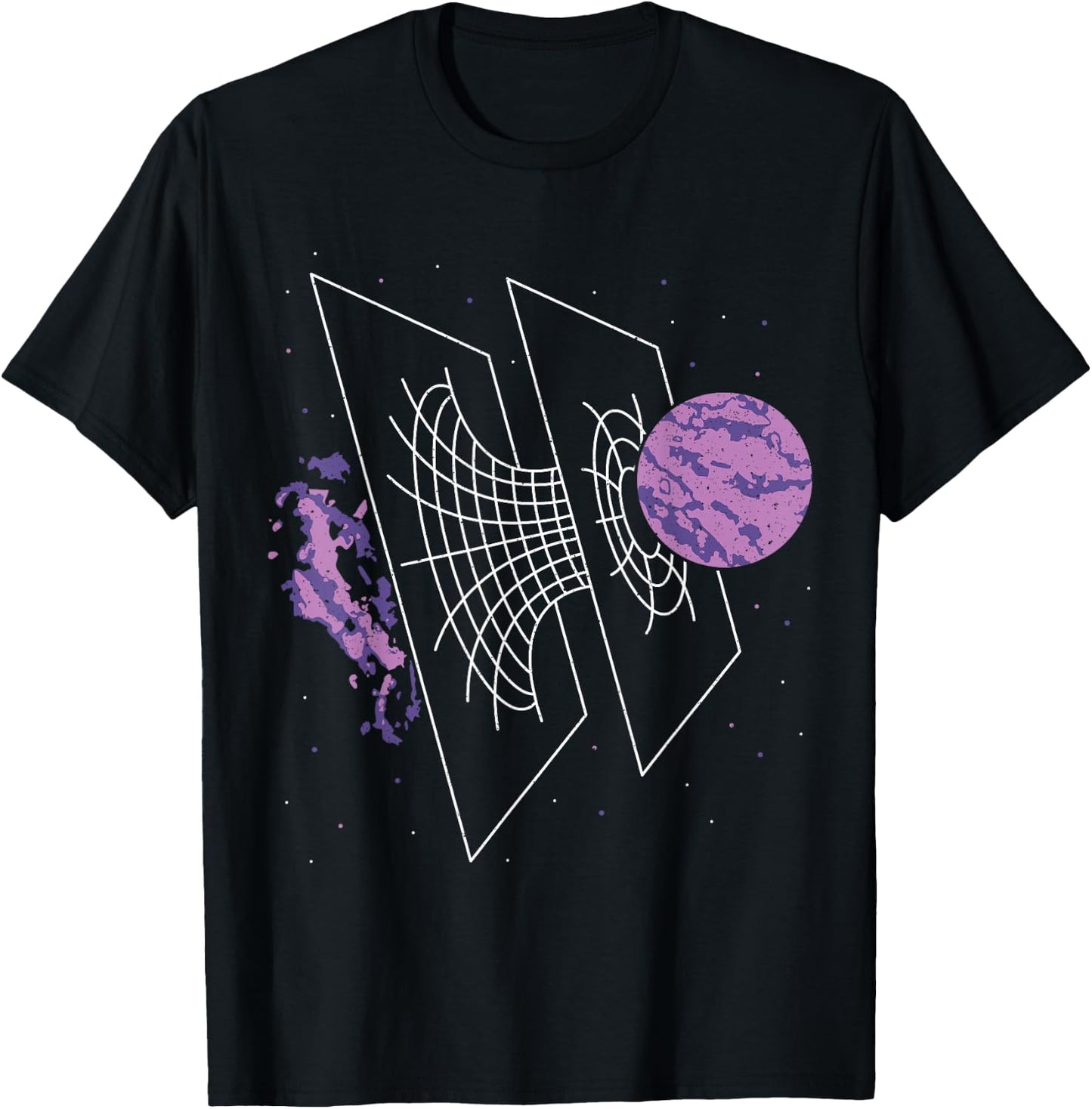 Science and Astronomy Enthusiast Designs Astrophysicists Time Warp Physics Wormhole Time Travel -Adults Black Small Modern Short Sleeve T-Shirt - T-Shirt | Black
