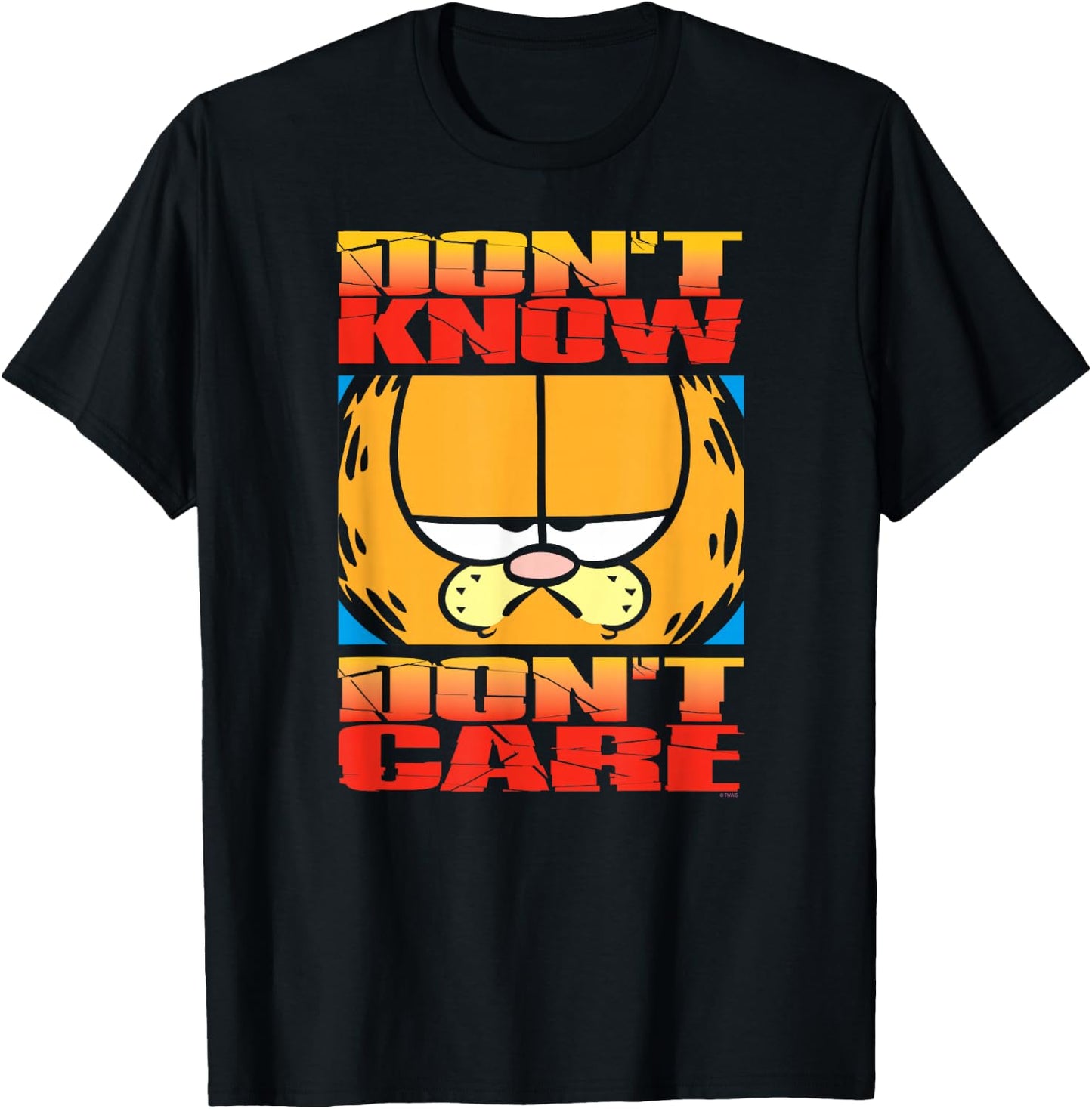 Garfield Don't Know Dont Care T-Shirt - T-Shirt | Black