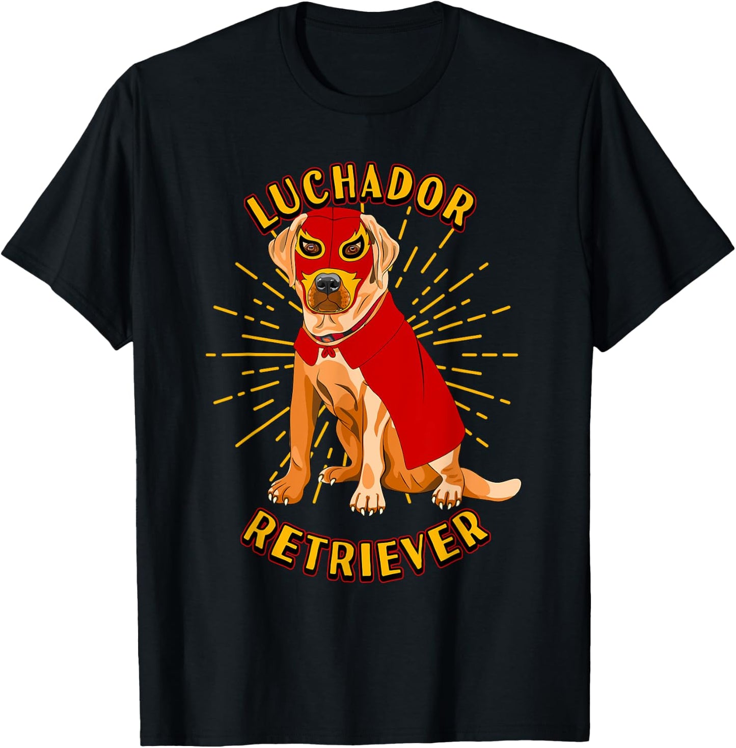 Lucha Libre Dog Wears Luchador Wrestling Mask Men Women Girls Kids T-Shirt - T-Shirt | Black