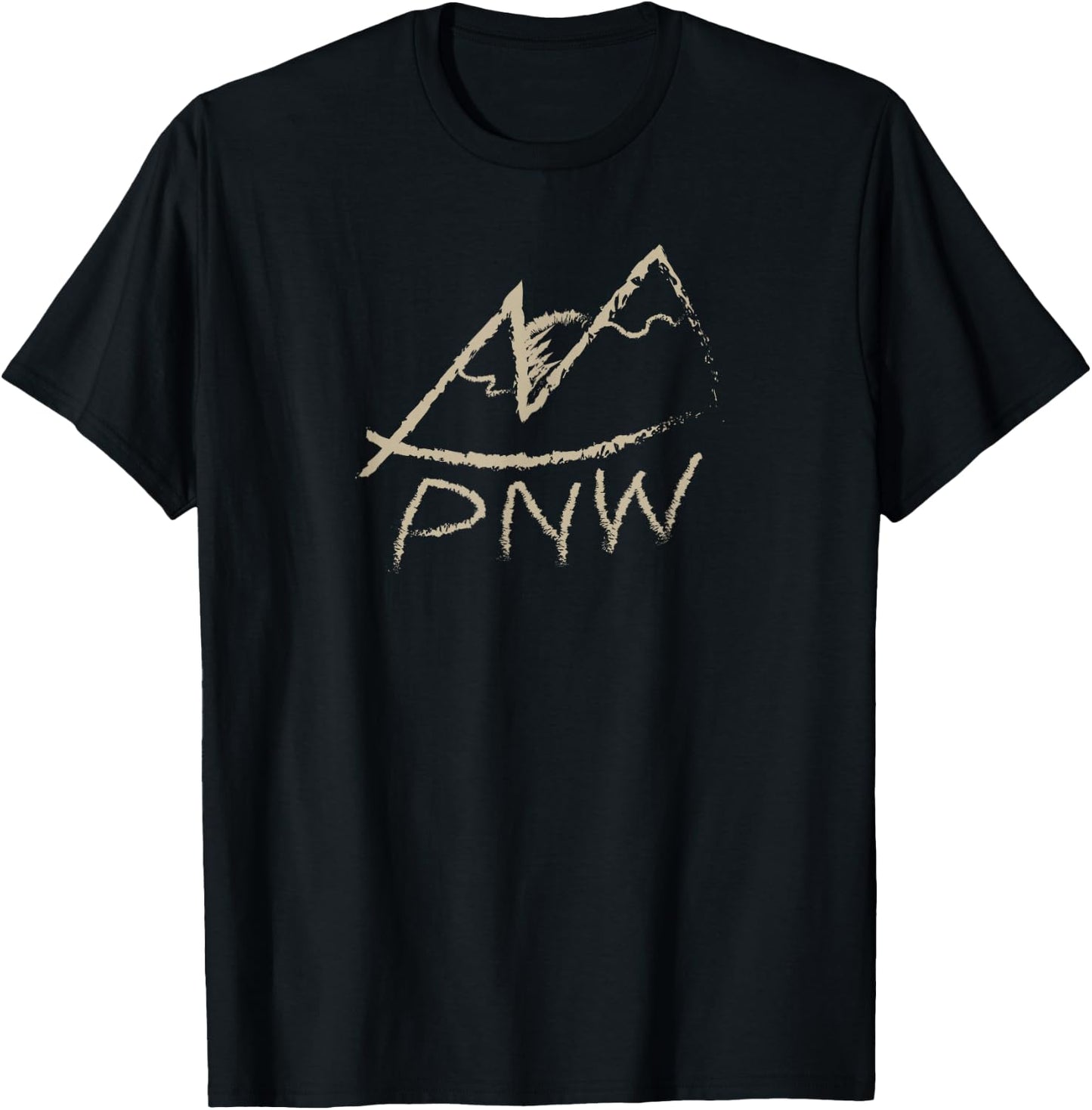 Pacific Northwest PNW Hiking Outdoors Mountain Design T-Shirt - T-Shirt | Black