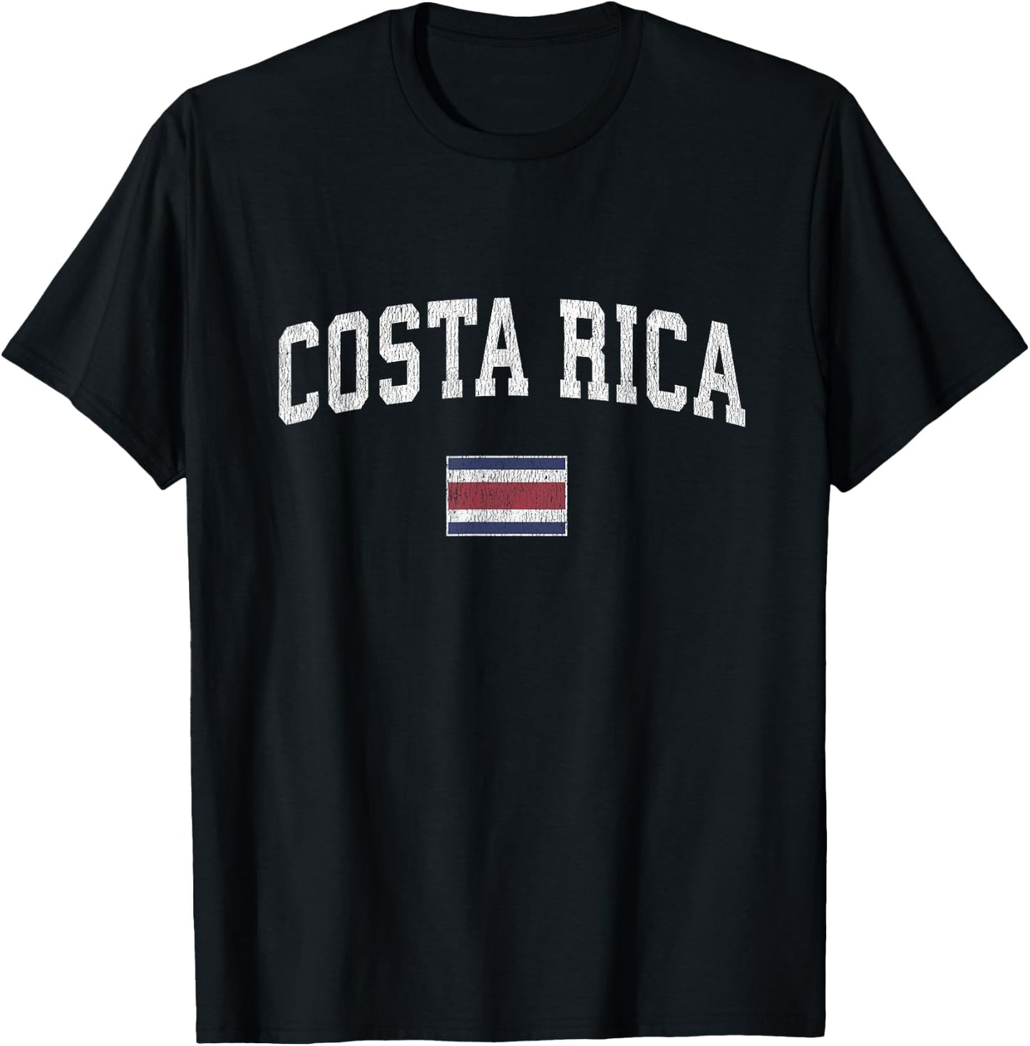 Costa Rica Vintage Sports Design Costa Rica Flag T-Shirt - T-Shirt | Black