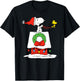 Peanuts Holiday Snoopy's Doghouse Sleigh T-Shirt - T-Shirt | Black