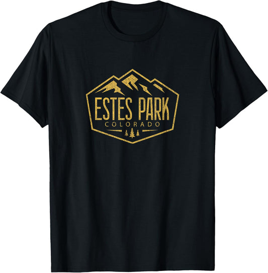 Vintage Colorado Flag Estes Rocky Mountain National Park T-Shirt - T-Shirt | Black
