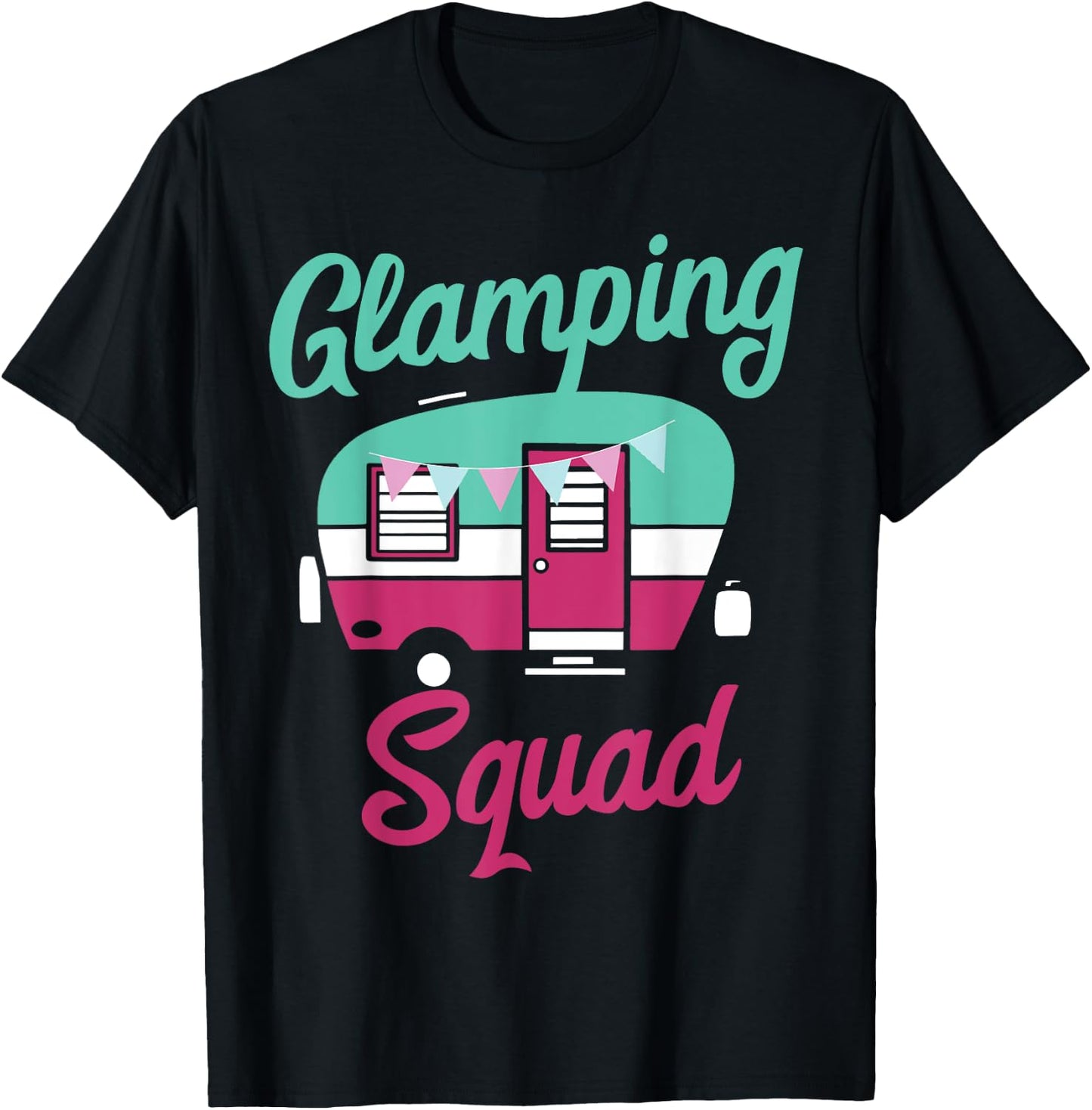 Glamping Squad Cute Popup Camper Gift Glamping T-Shirt - T-Shirt | Black