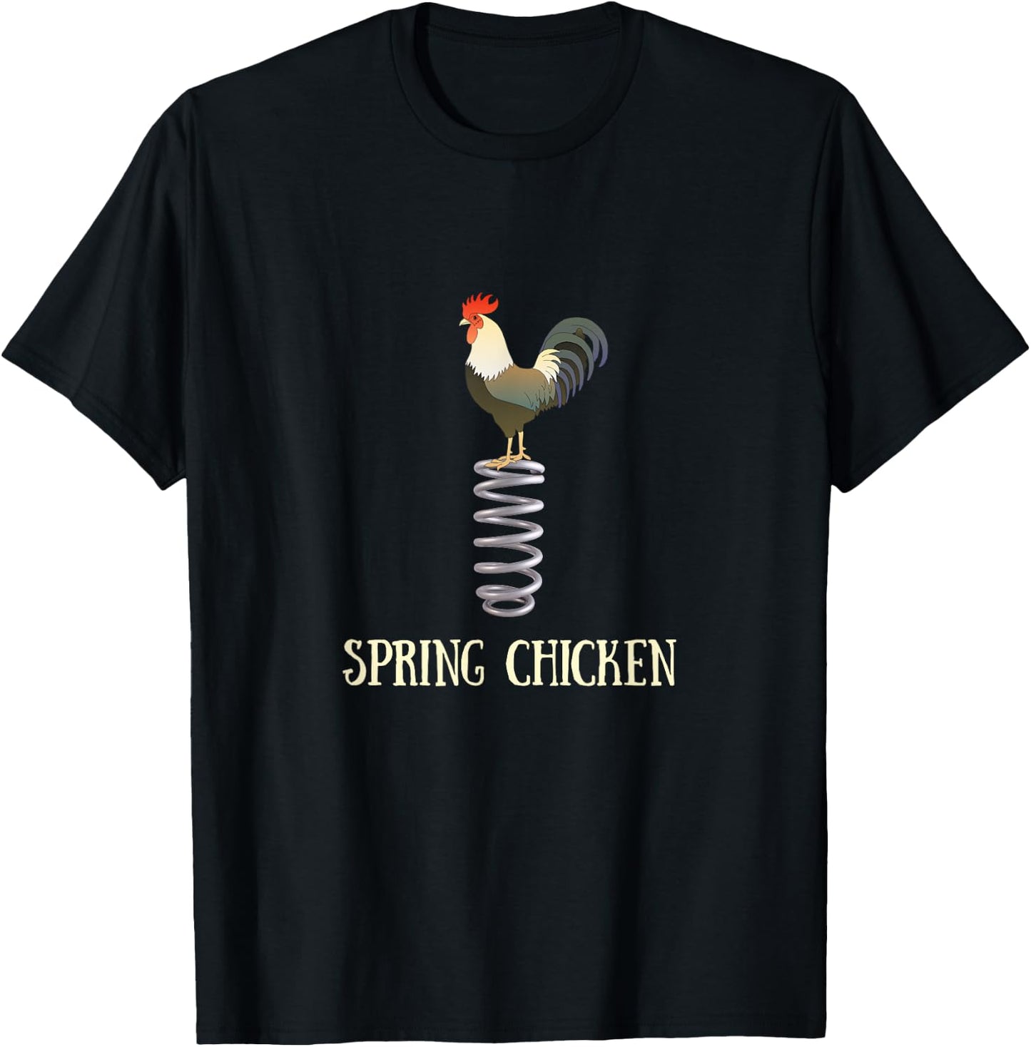 Funny Senior Citizen - Spring Chicken T-Shirt - T-Shirt | Black