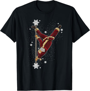 Pole Dance Santa Claus - Pole Fitness During Xmas Time T-Shirt - T-Shirt | Black