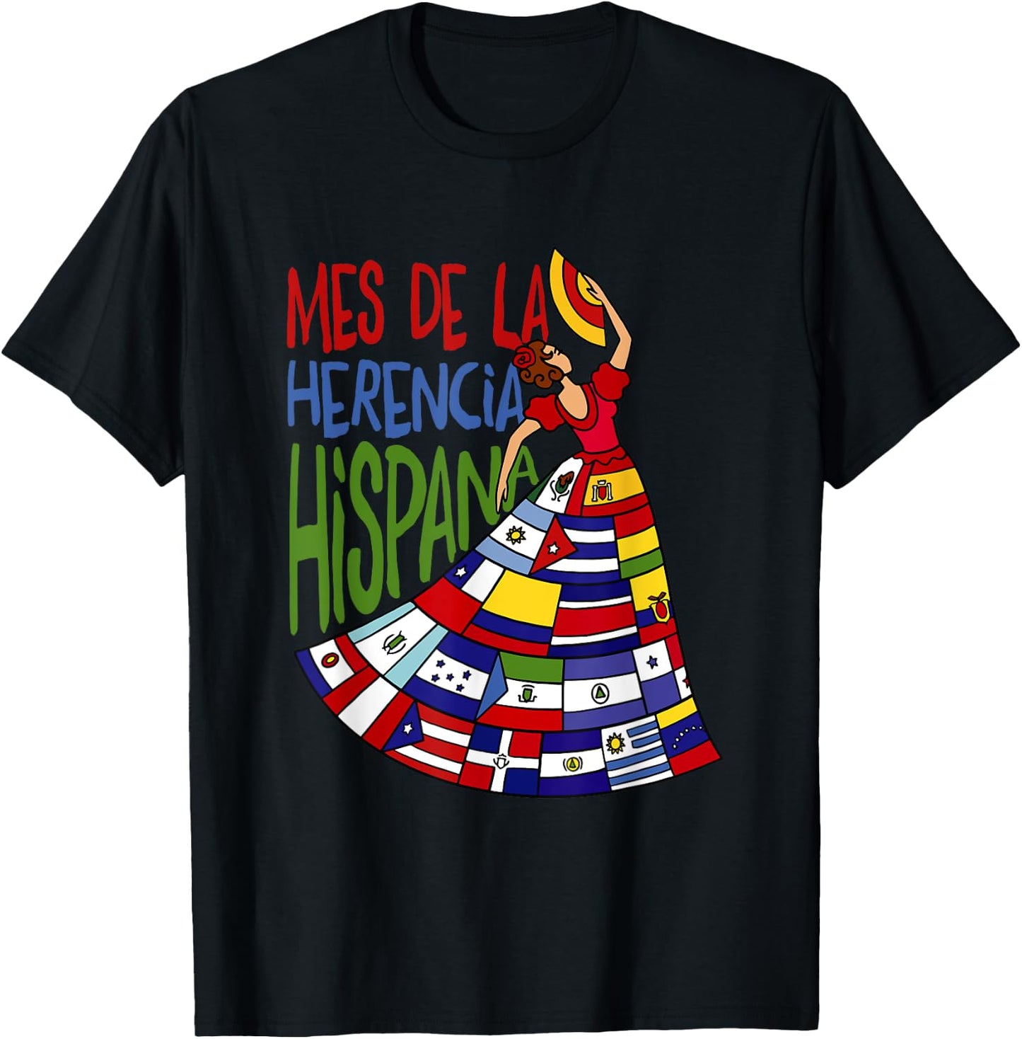 Mes De La Herencia Hispana Hispanic Heritage Month T-Shirt - T-Shirt | Black