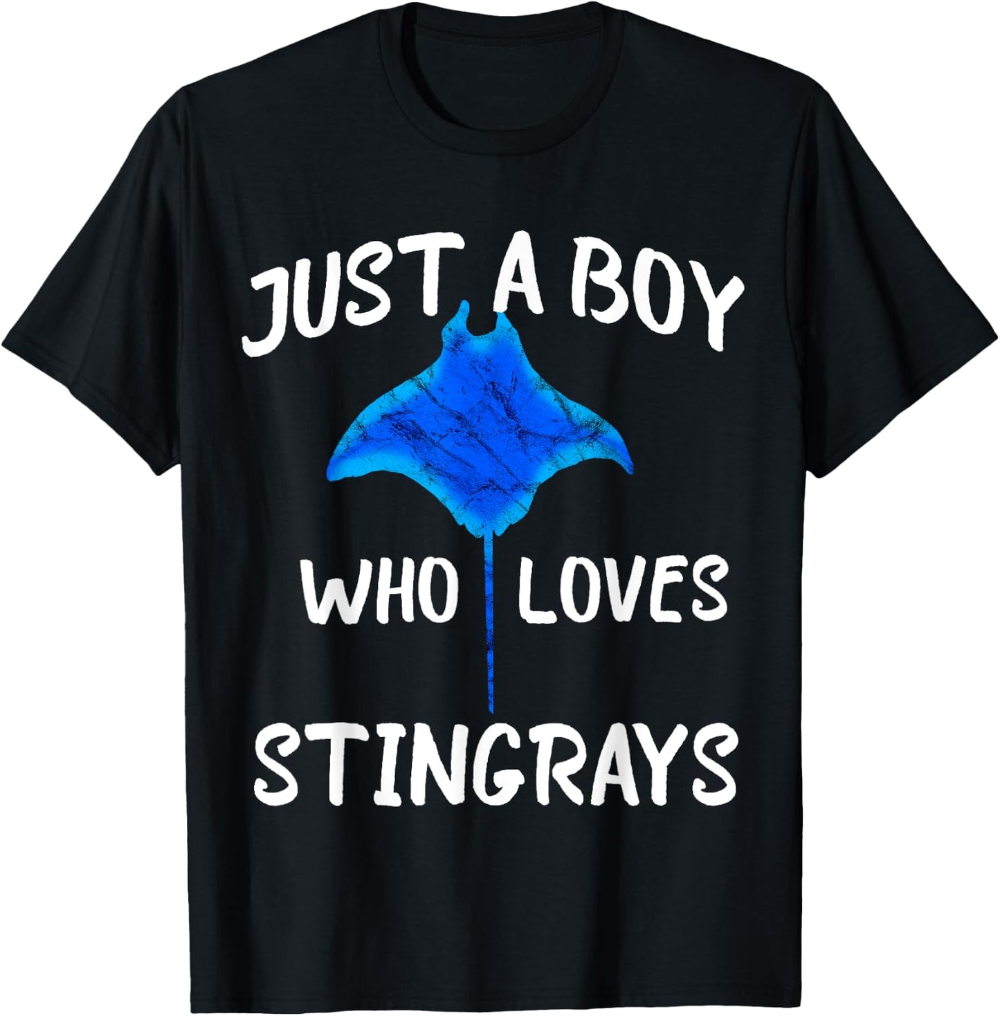 Just A Boy Who Loves Stingrays Manta Ray Water Animal T-Shirt - T-Shirt | Black