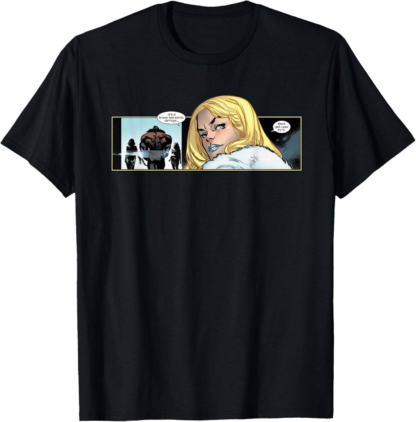 Marvel House of X Emma Frost Brave New World Comic Panel T-Shirt - T-Shirt | Black