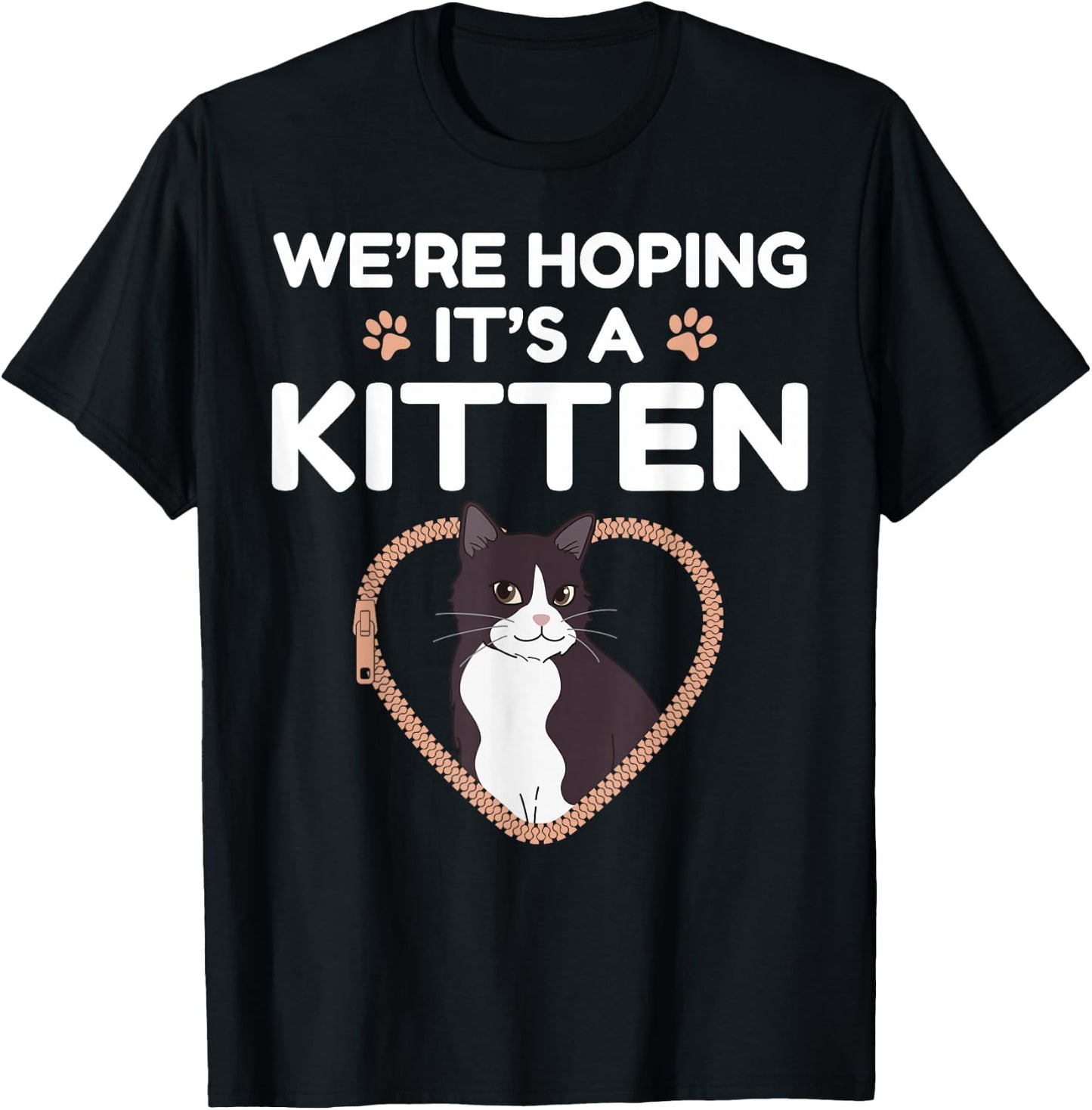 We're Hoping It's A Kitten Cat Pregnancy Announcement T-Shirt - T-Shirt | Black