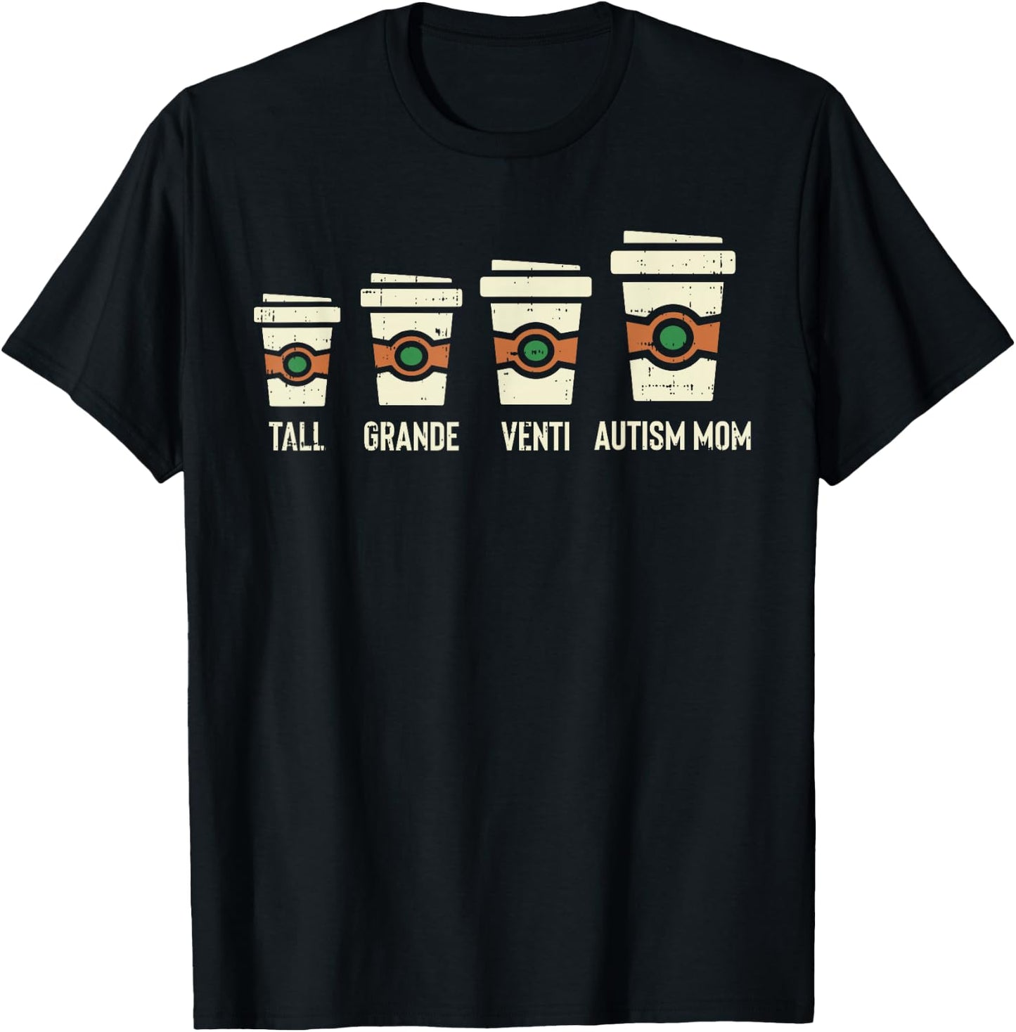 Funny Autism Mom Coffee Awareness Mothers Day T-Shirt - T-Shirt | Black