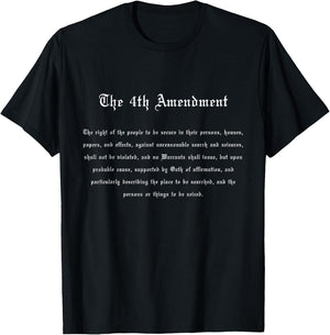 The 4th Amendment, Freedom | U.S. Constitution T-Shirt - T-Shirt | Black