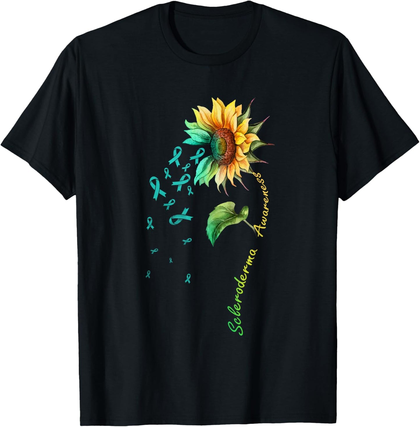 Scleroderma Awareness Sunflower Shirt T-Shirt - T-Shirt | Black